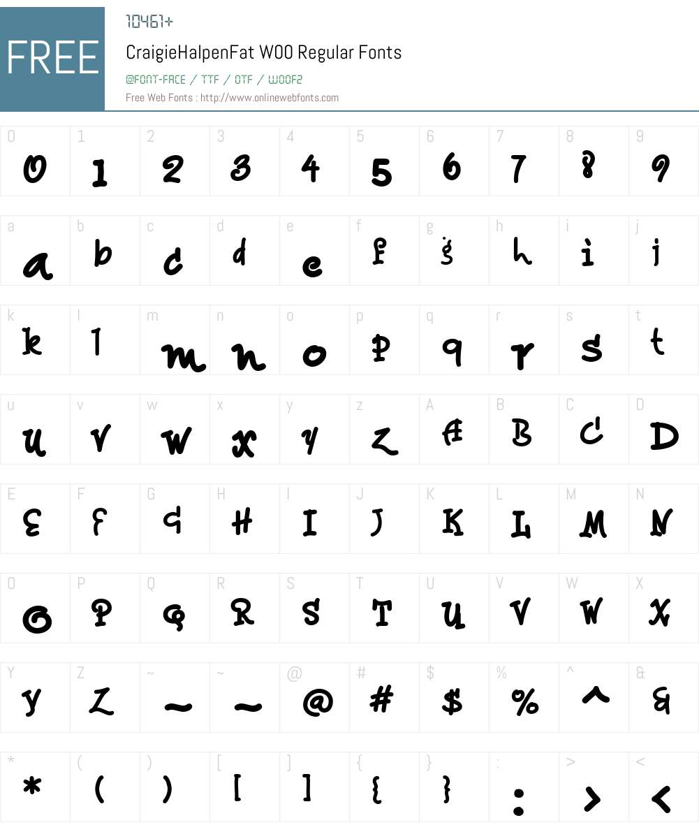 CraigieHalpenFatW00-Regular Font Screenshots