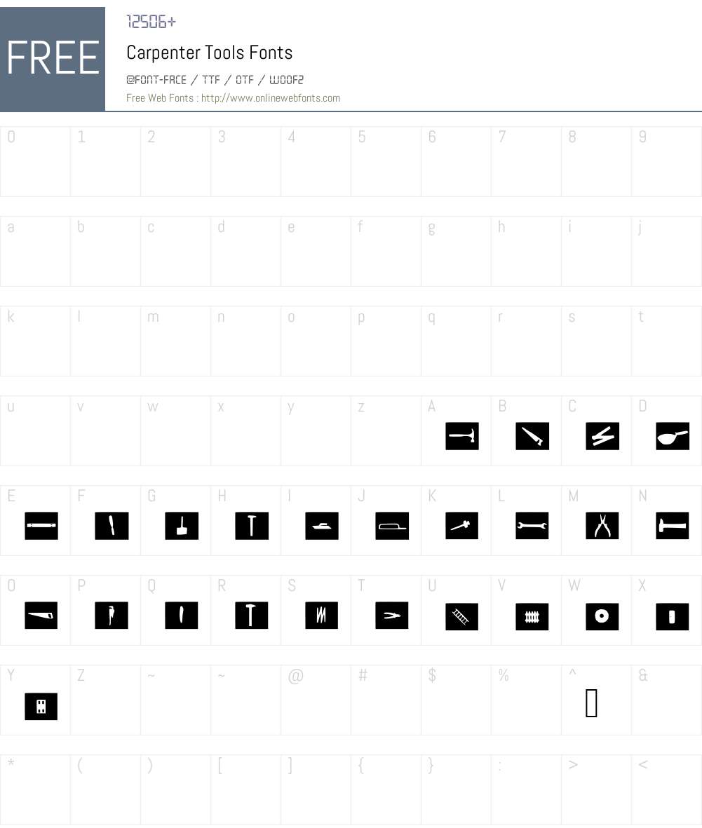 Carpenter Tools Font Screenshots