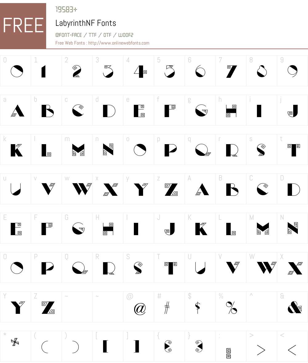 Labyrinth NF Font Screenshots