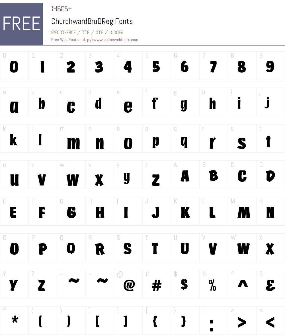 ChurchwardBruDReg Font Screenshots
