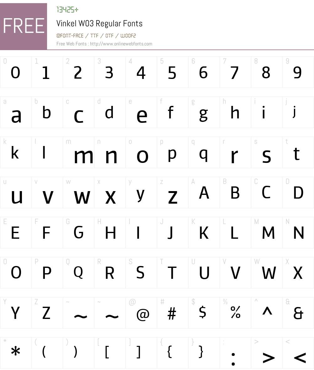 Vinkel Font Screenshots