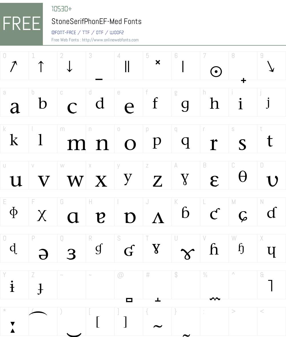 StoneSerifPhonEF Font Screenshots