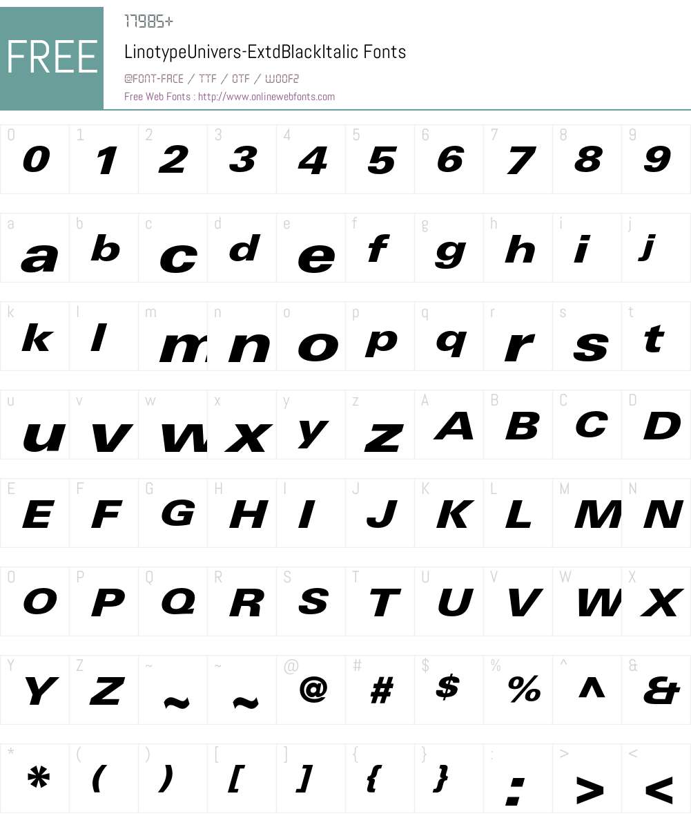 LinotypeUnivers Font Screenshots