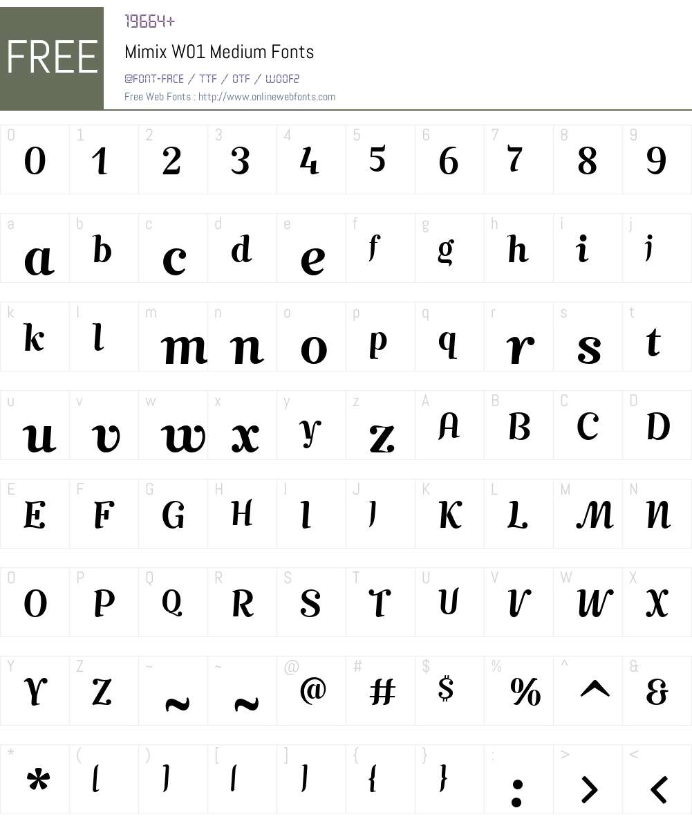 MimixW01-Medium Font Screenshots
