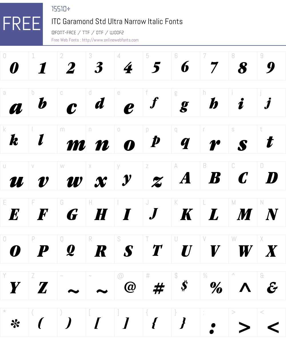 ITC Garamond Std Font Screenshots