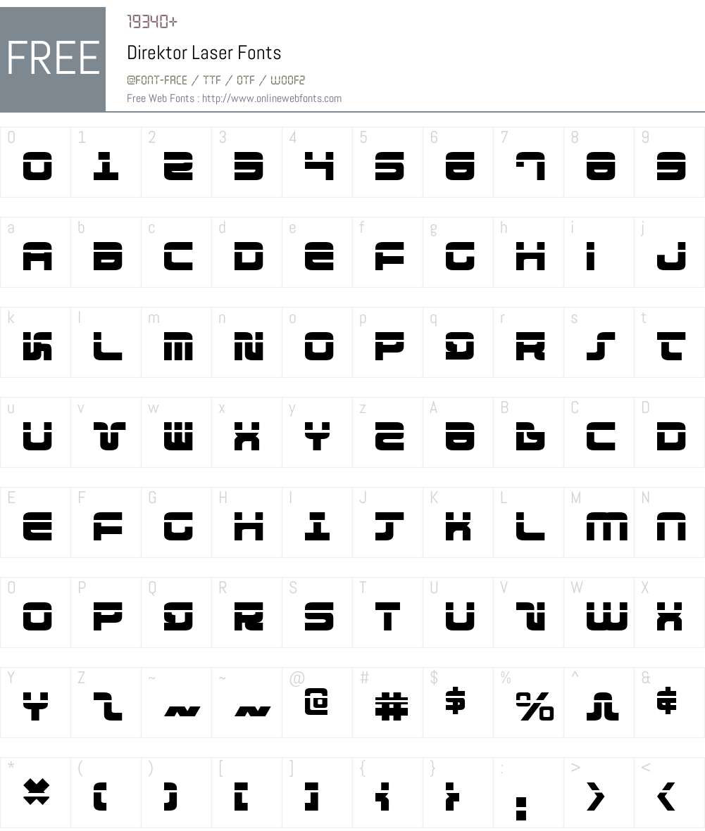 Direktor Laser Font Screenshots