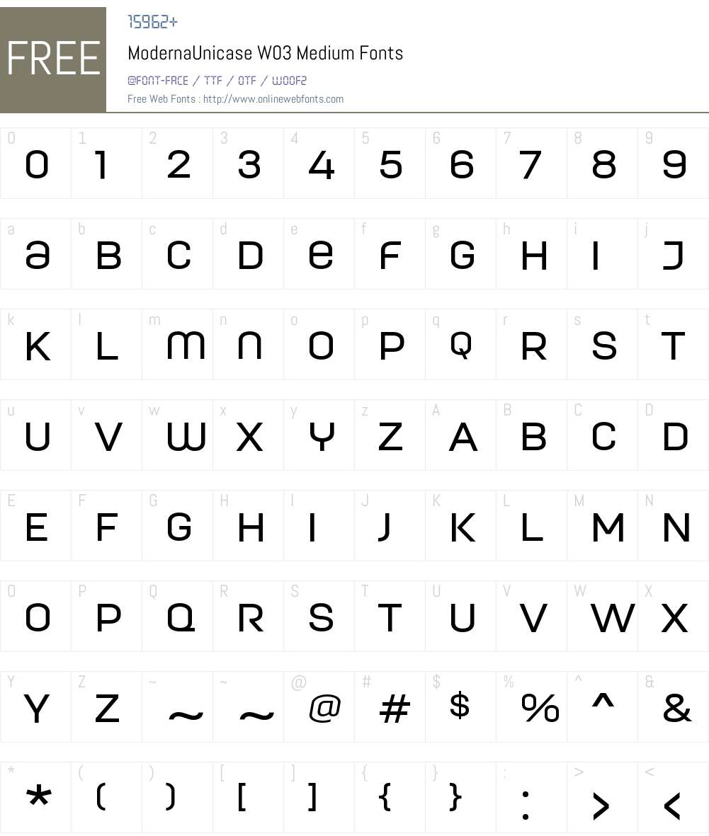 Moderna Font Screenshots
