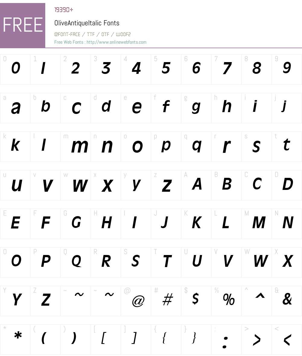 Olive Font Screenshots