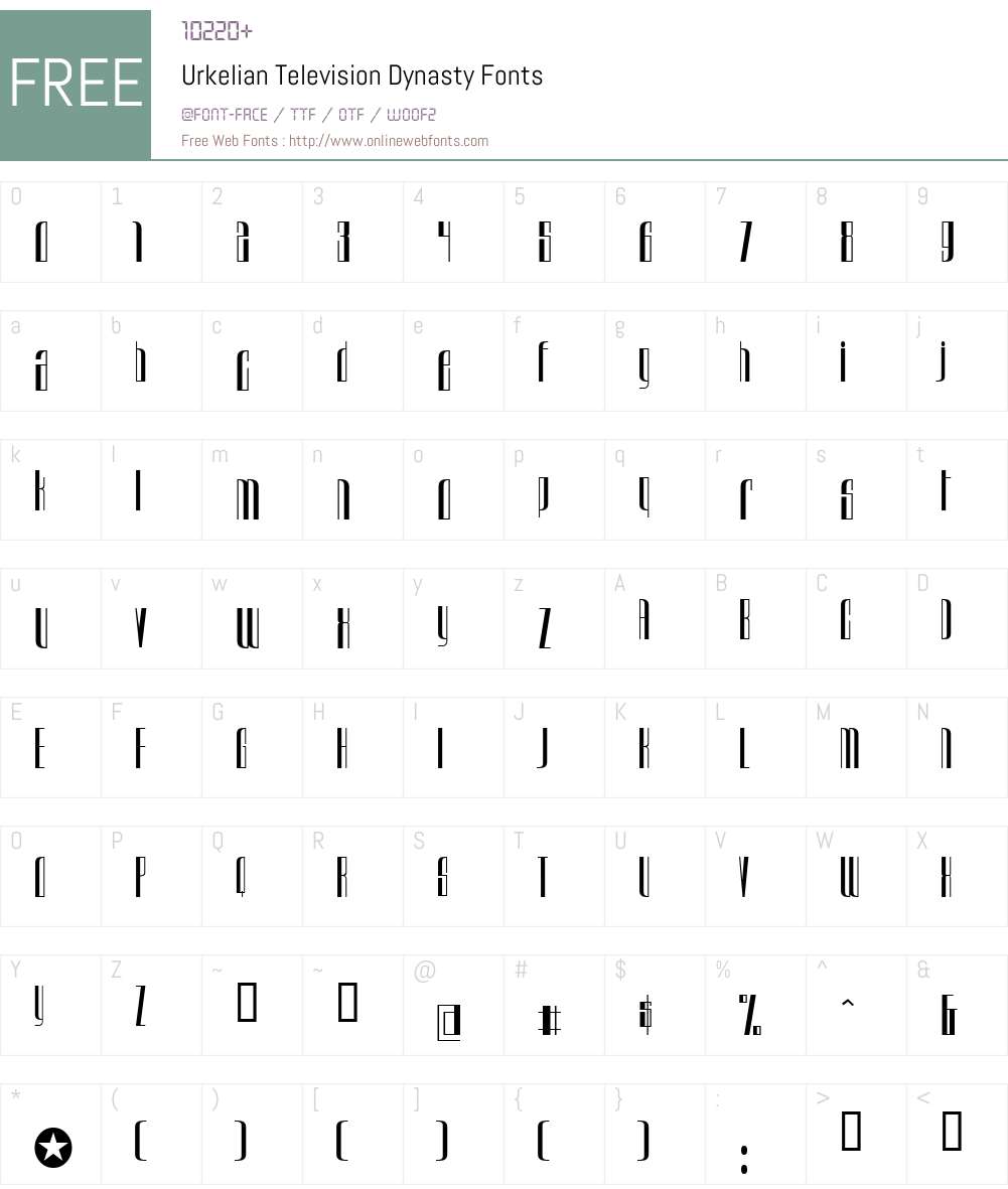 Urkelian Television Dynasty Font Screenshots