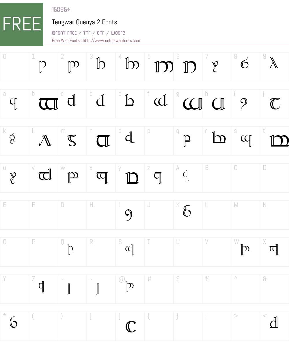 Tengwar Quenya-2 Font Screenshots
