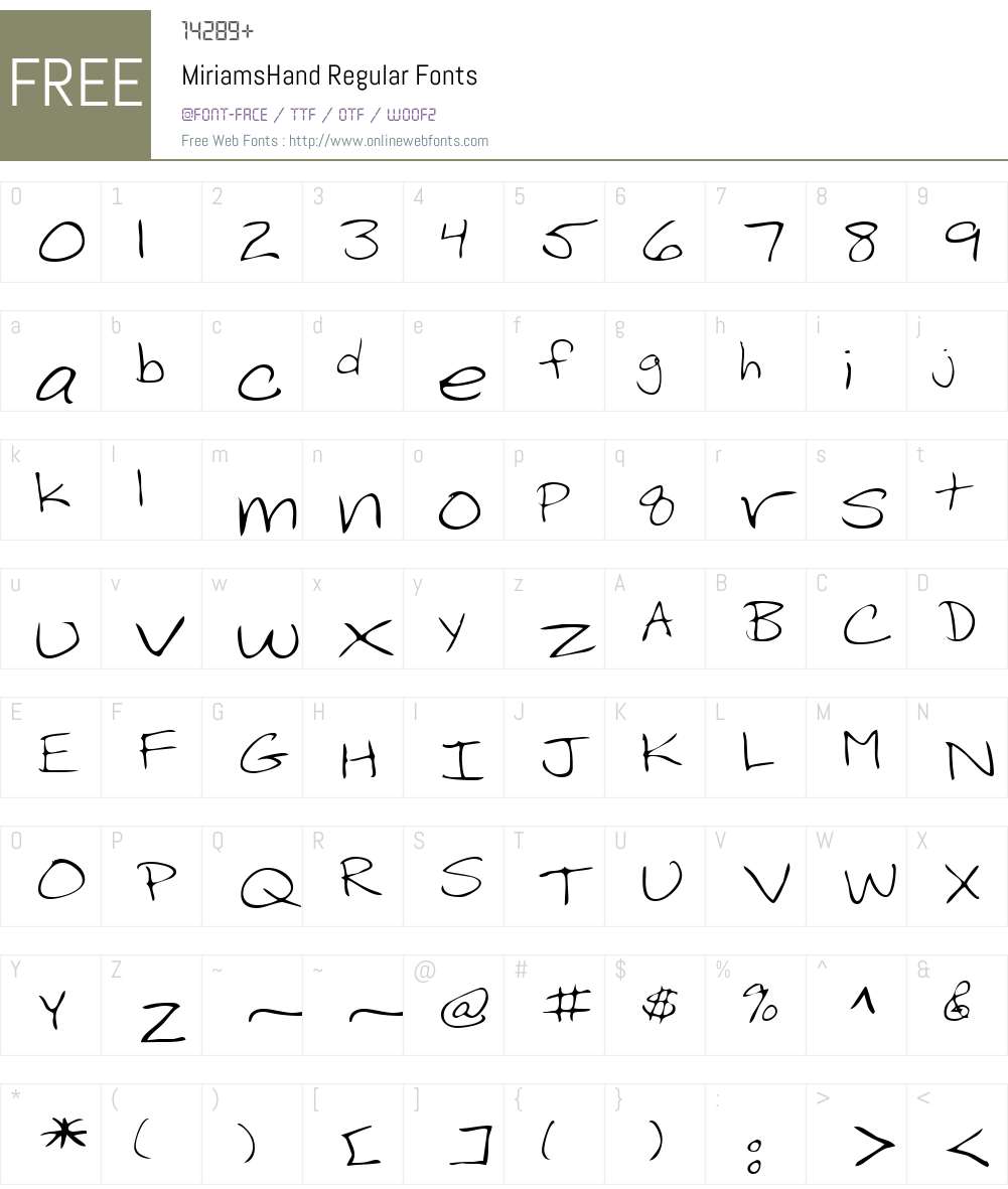 MiriamsHand Font Screenshots