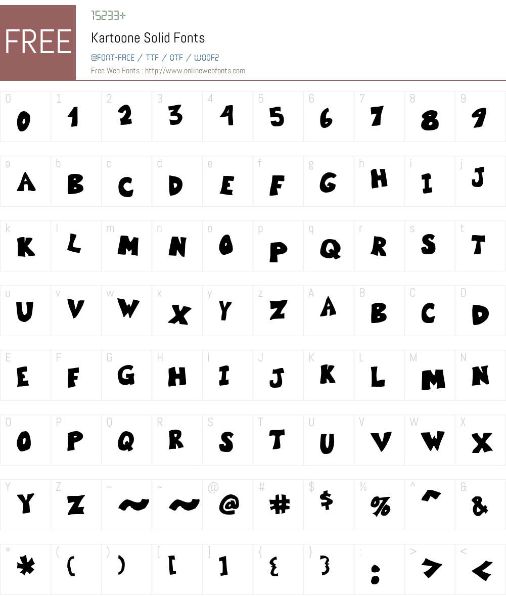 Kartoone Solid Font Screenshots