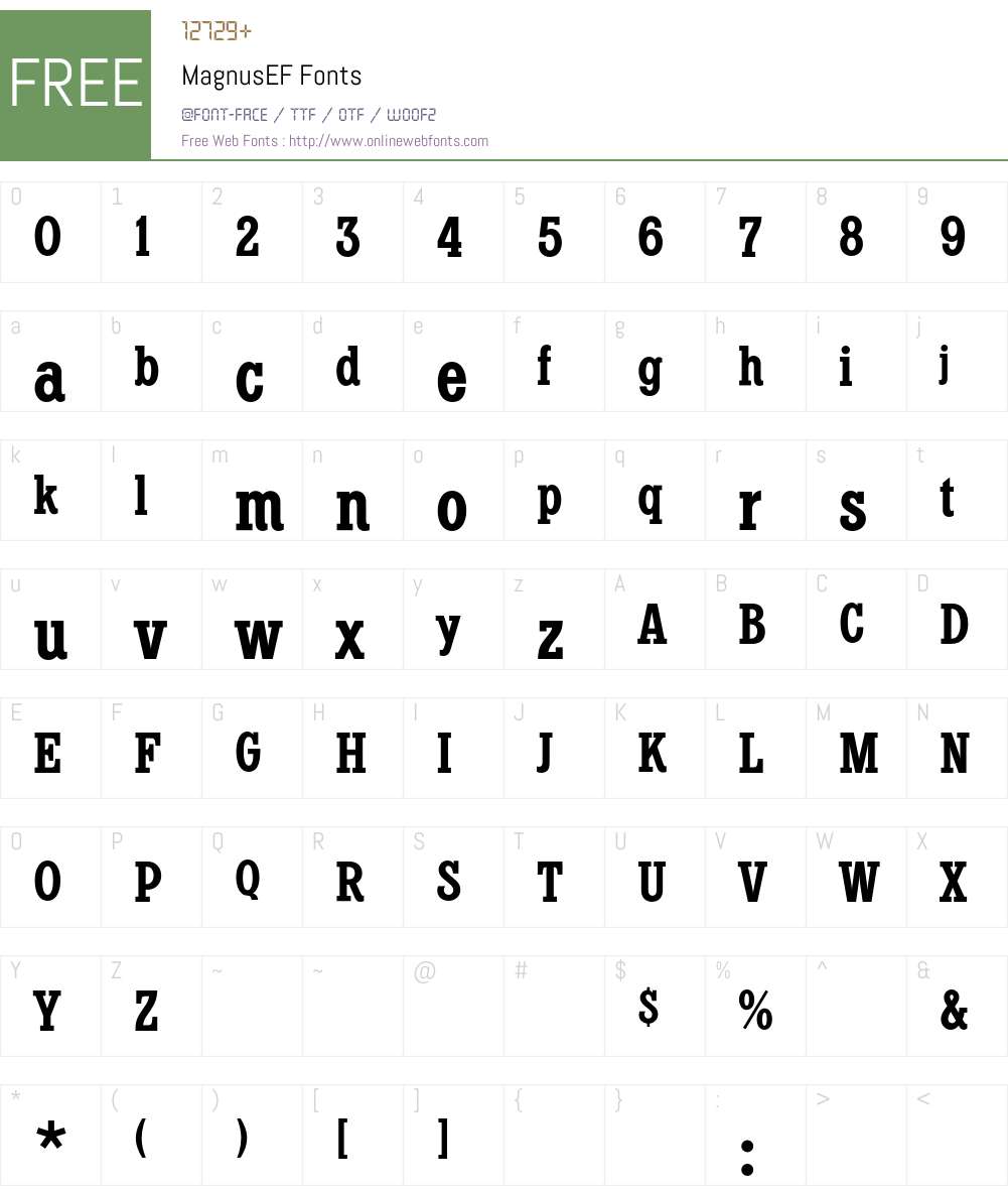 MagnusEF Font Screenshots