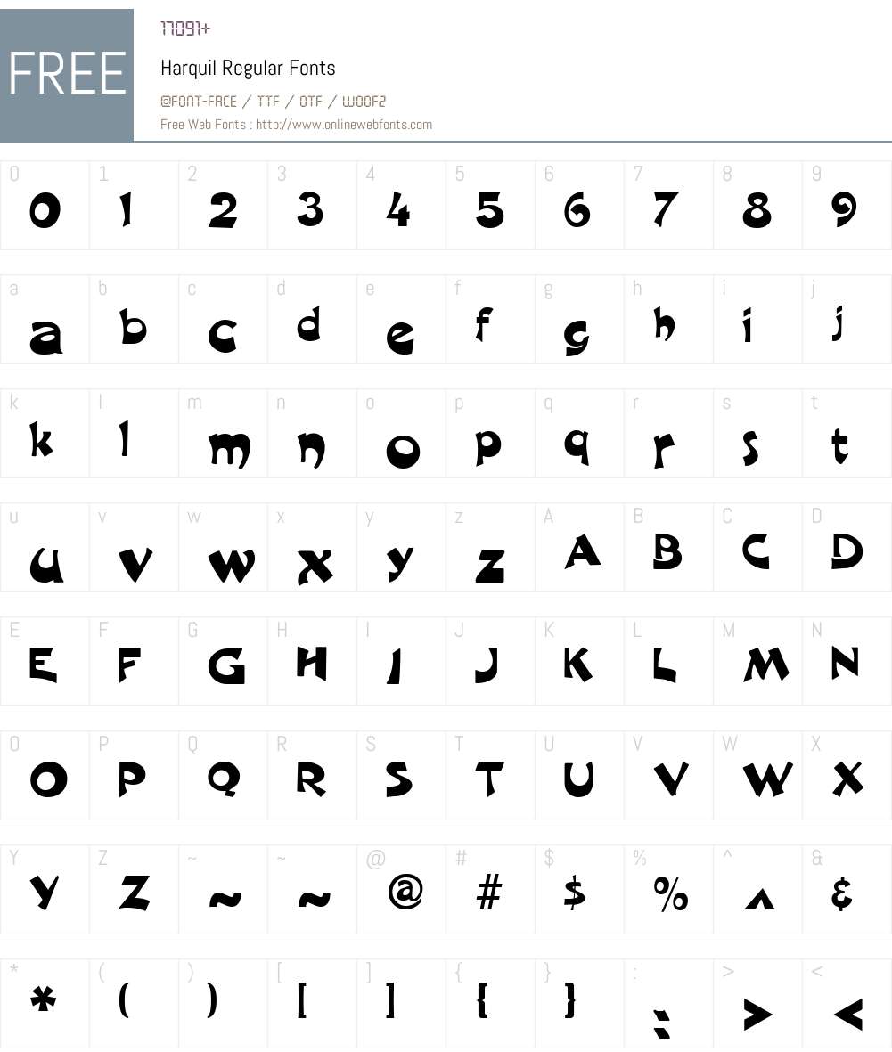 Harquil Font Screenshots