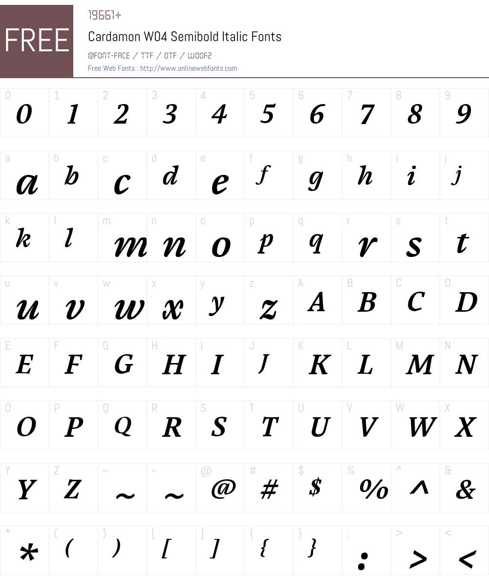 Cardamon Font Screenshots