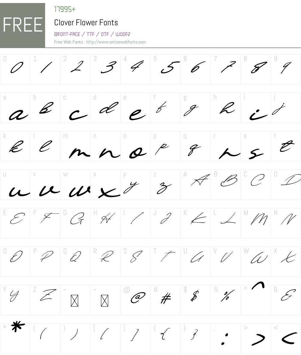 Clover Flower 1.003;Fontself Maker 3.5.2 Fonts Free Download ...