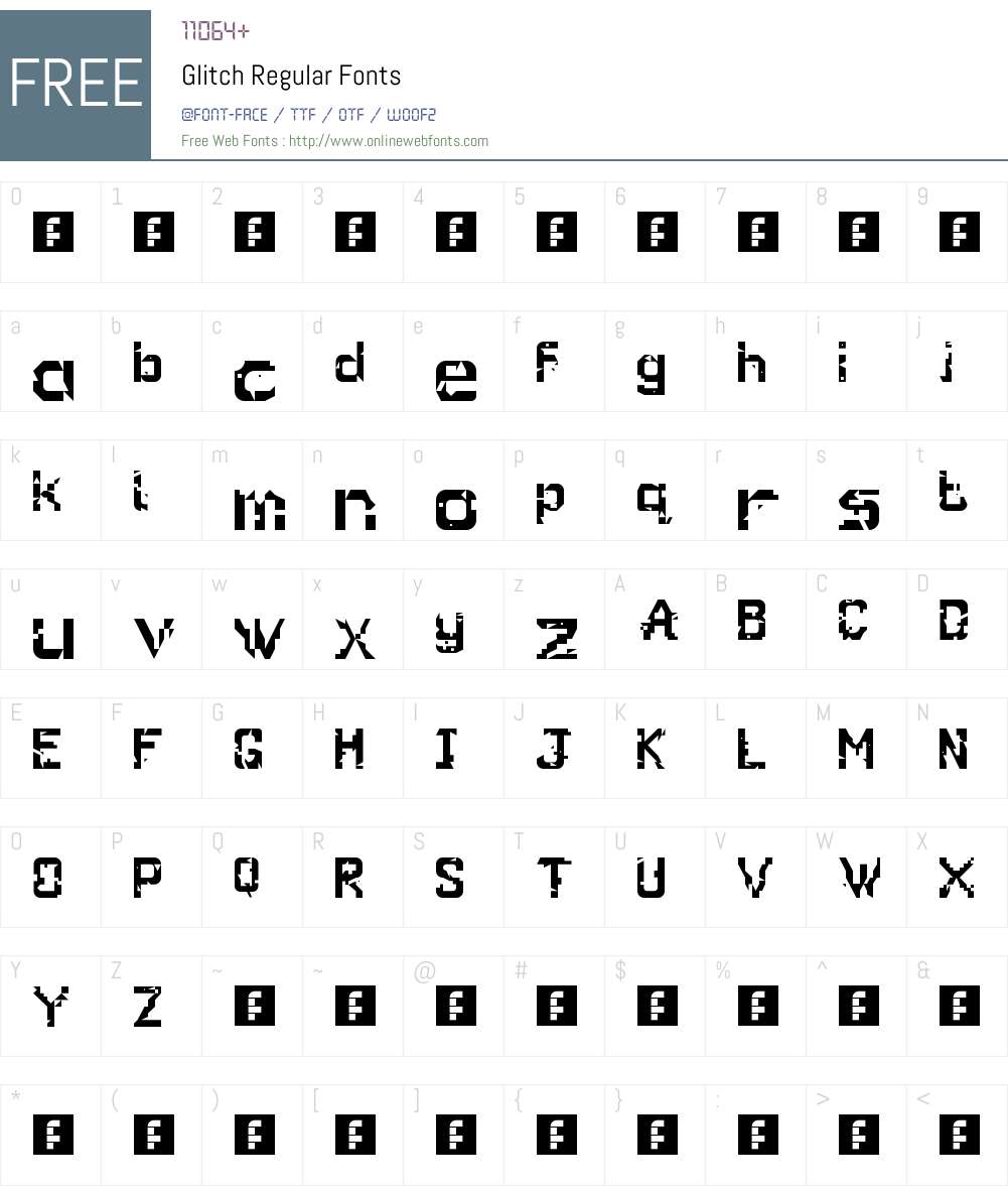 Glitch Font Screenshots