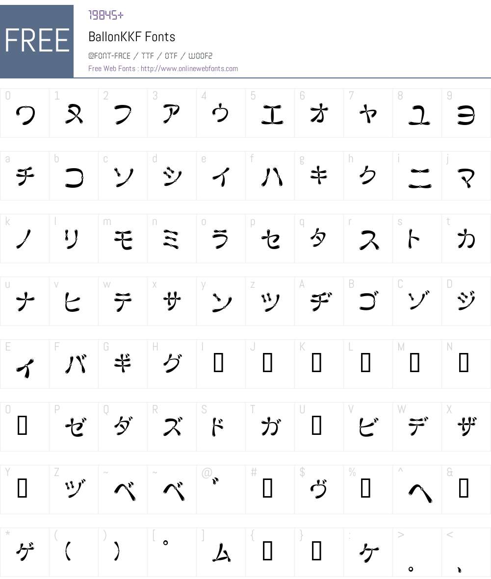 BallonKKF Font Screenshots