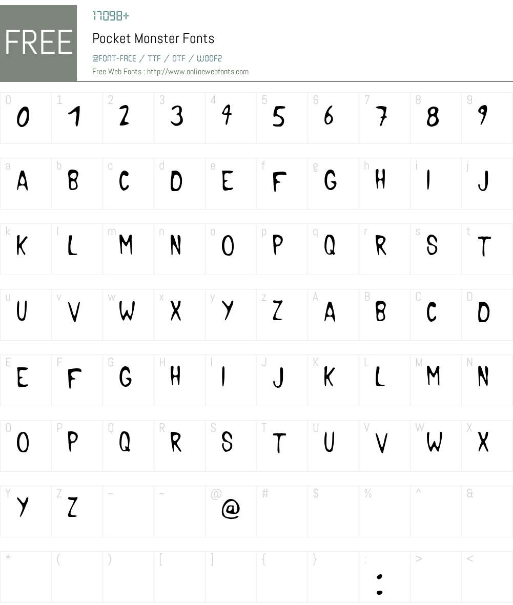 Pocket Monster Font Screenshots