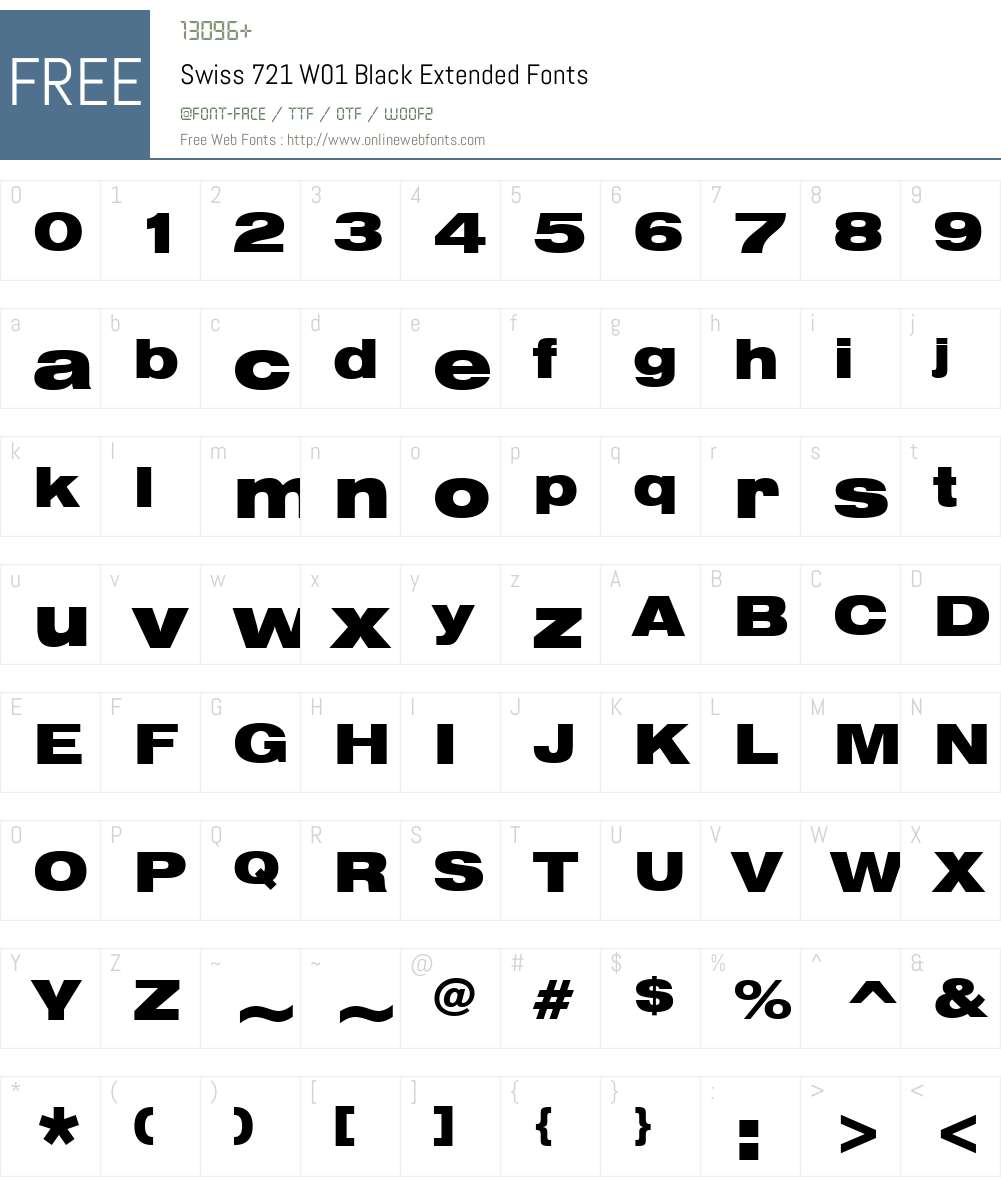 Swiss721W01-BlackExtended Font Screenshots