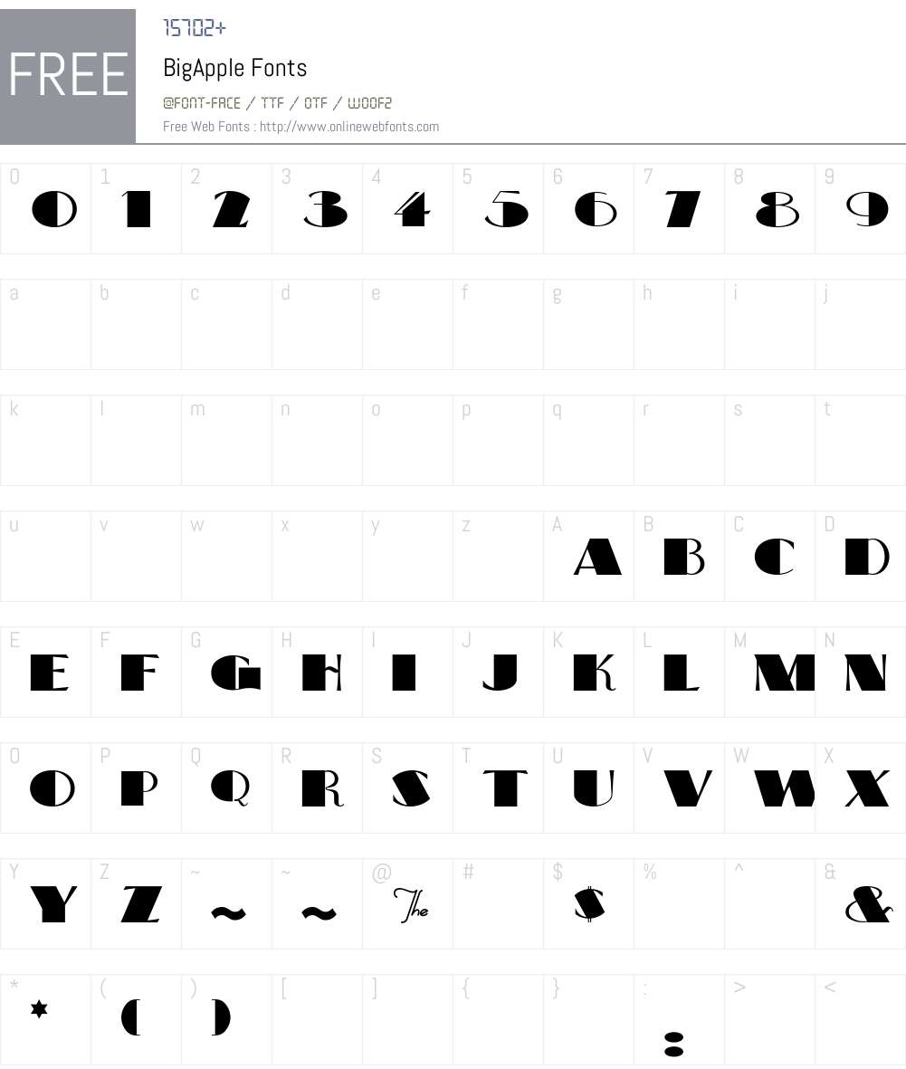 BigApple Font Screenshots