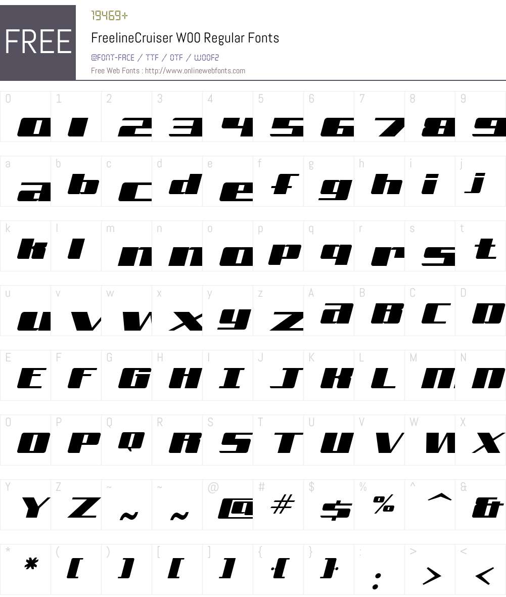 Freeline Font Screenshots
