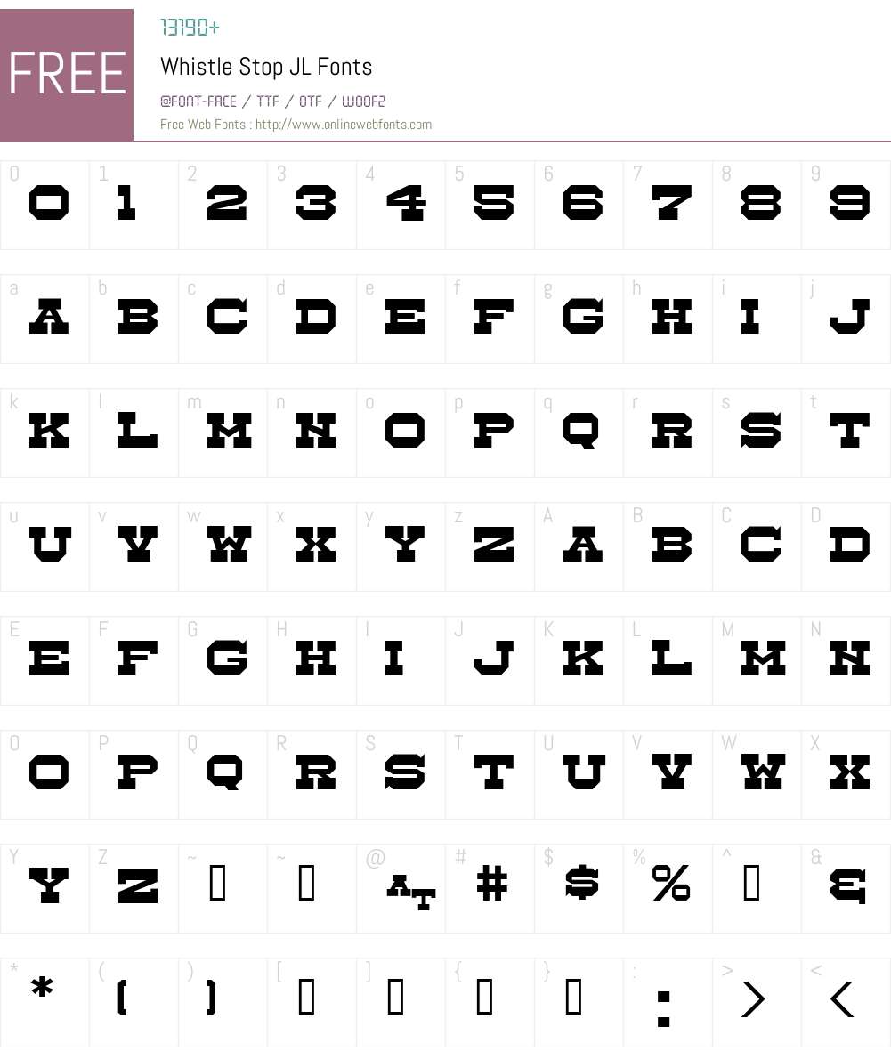 Whistle Stop JL Font Screenshots