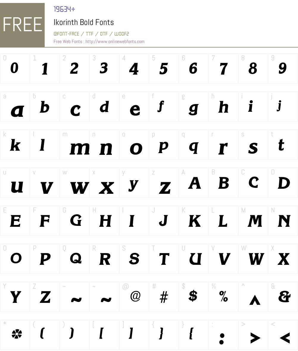 Ikorinth Font Screenshots