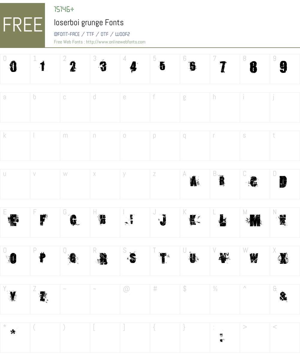 loserboi grunge Font Screenshots