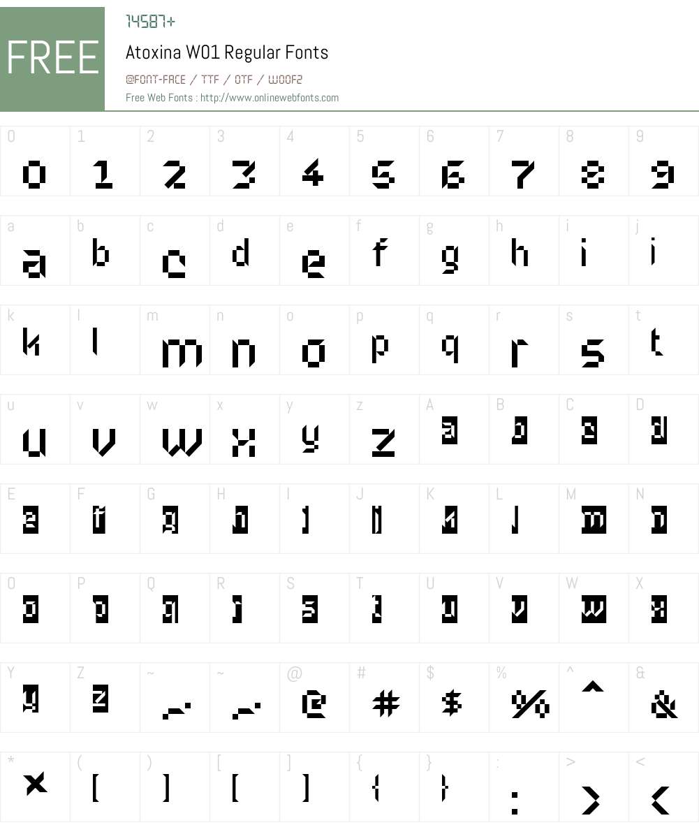 AtoxinaW01-Regular Font Screenshots