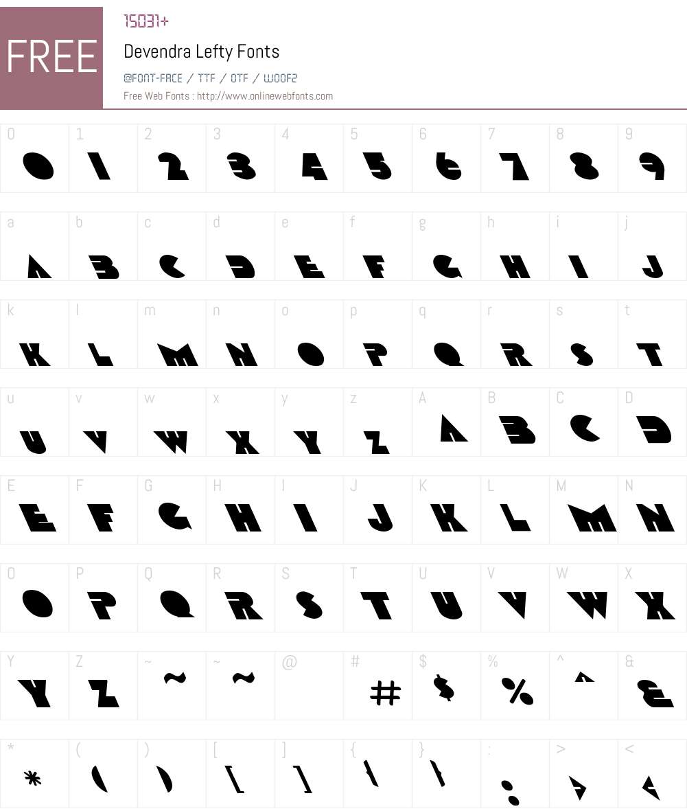 Devendra Lefty Font Screenshots