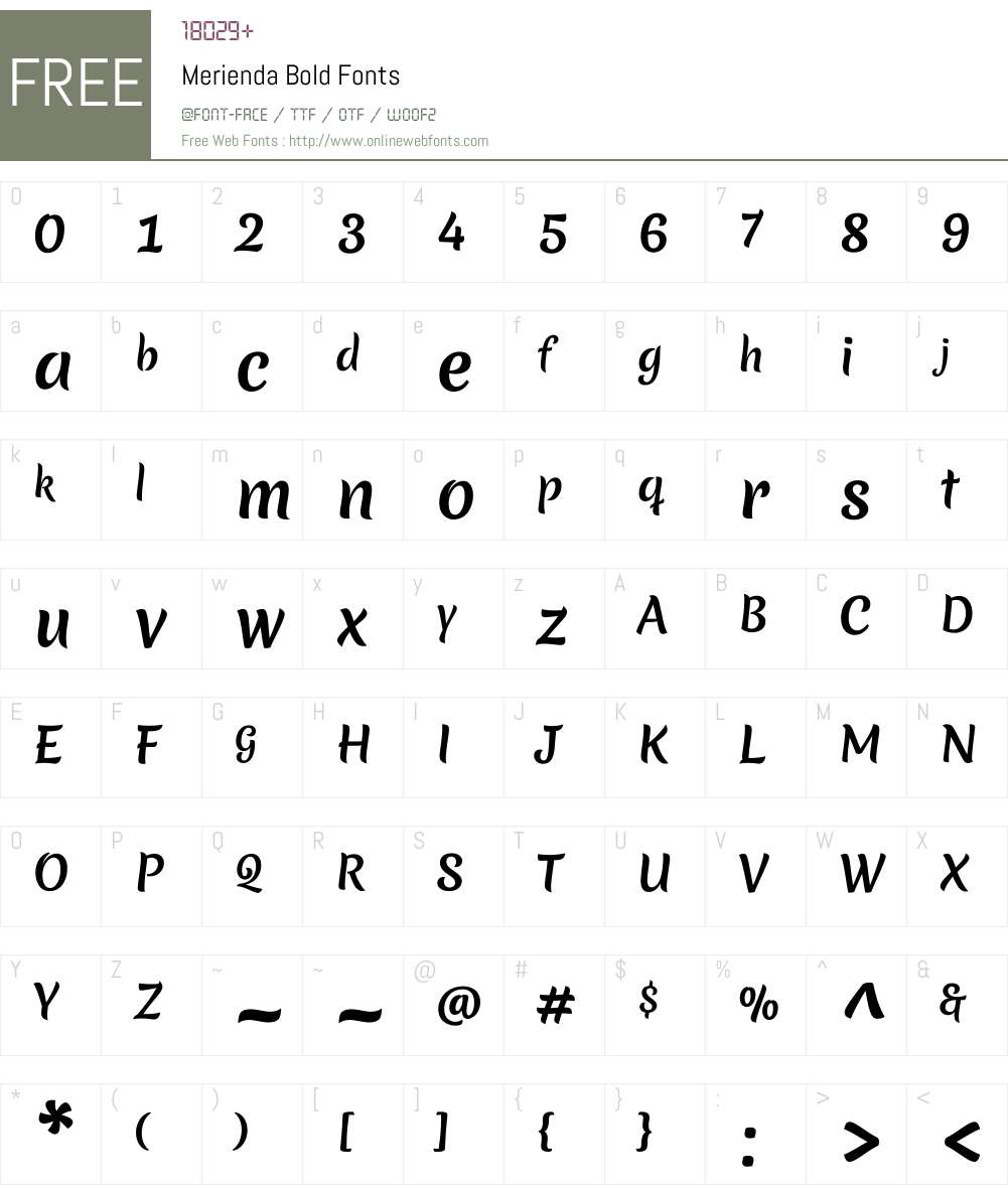 Merienda Font Screenshots