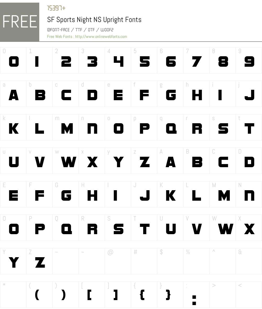 SF Sports Night NS Upright Font Screenshots