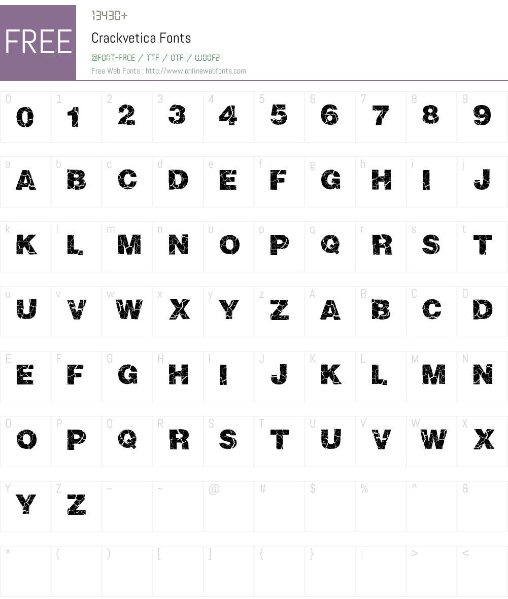 Crackvetica Font Screenshots