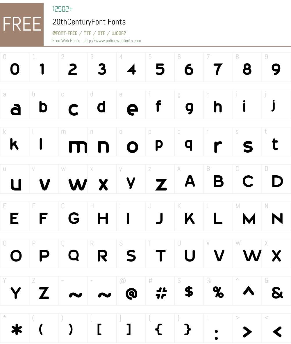 20thCenturyFont Font Screenshots