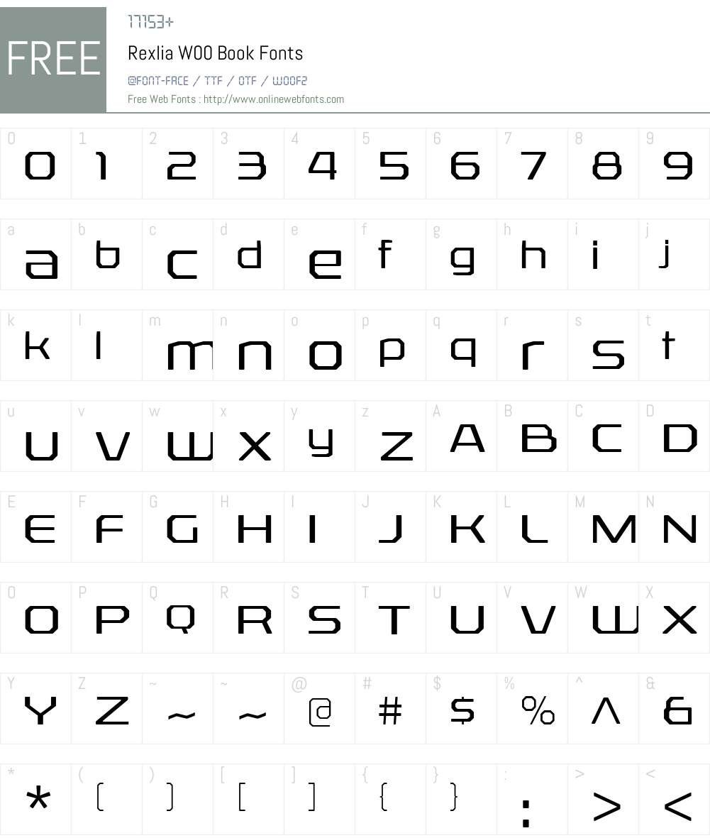 RexliaW00-Book Font Screenshots