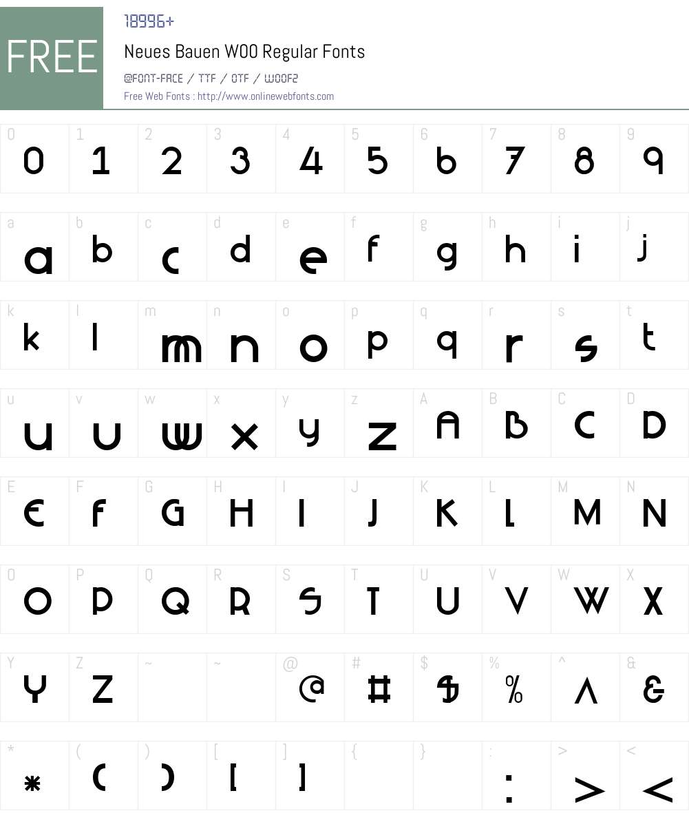 NeuesBauenW00-Regular Font Screenshots
