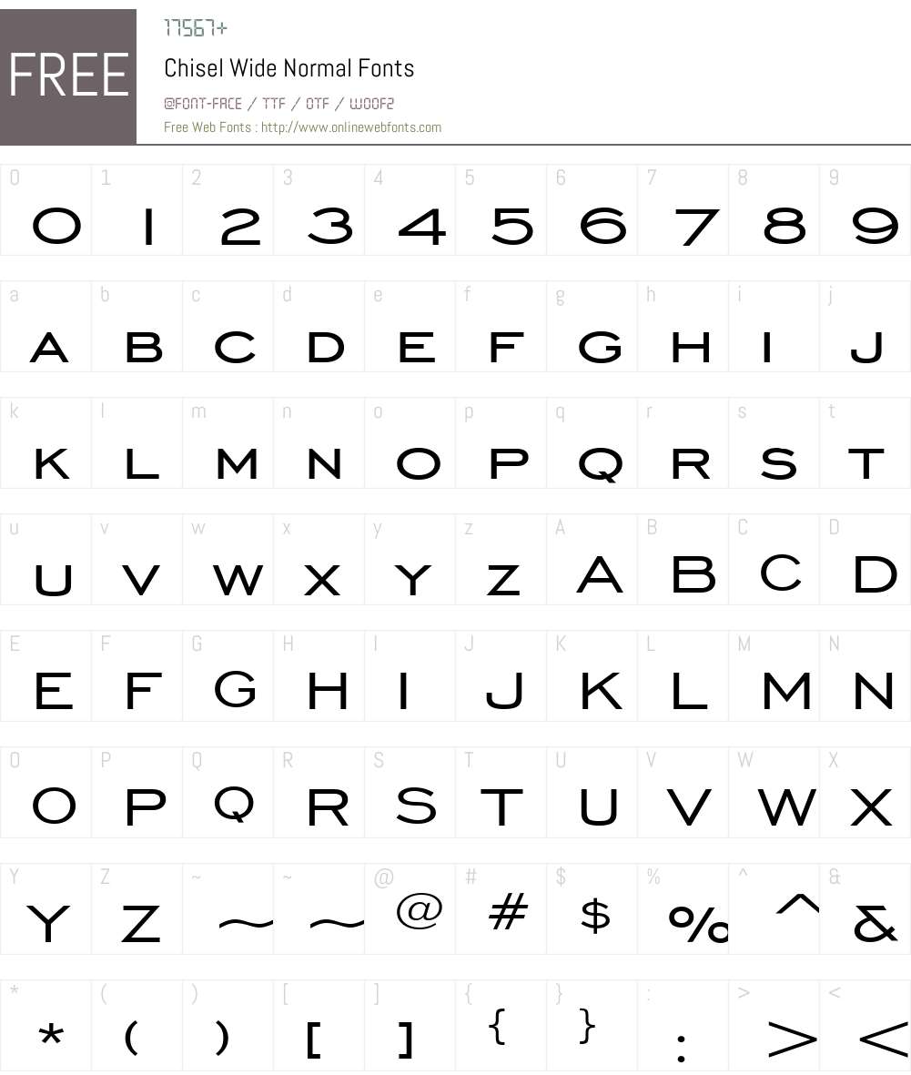 Chisel Wide Font Screenshots