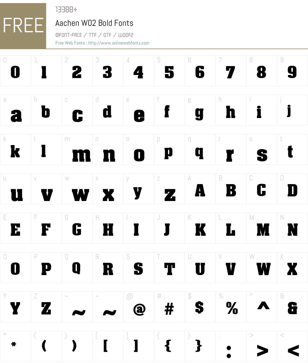 Aachen Font Screenshots