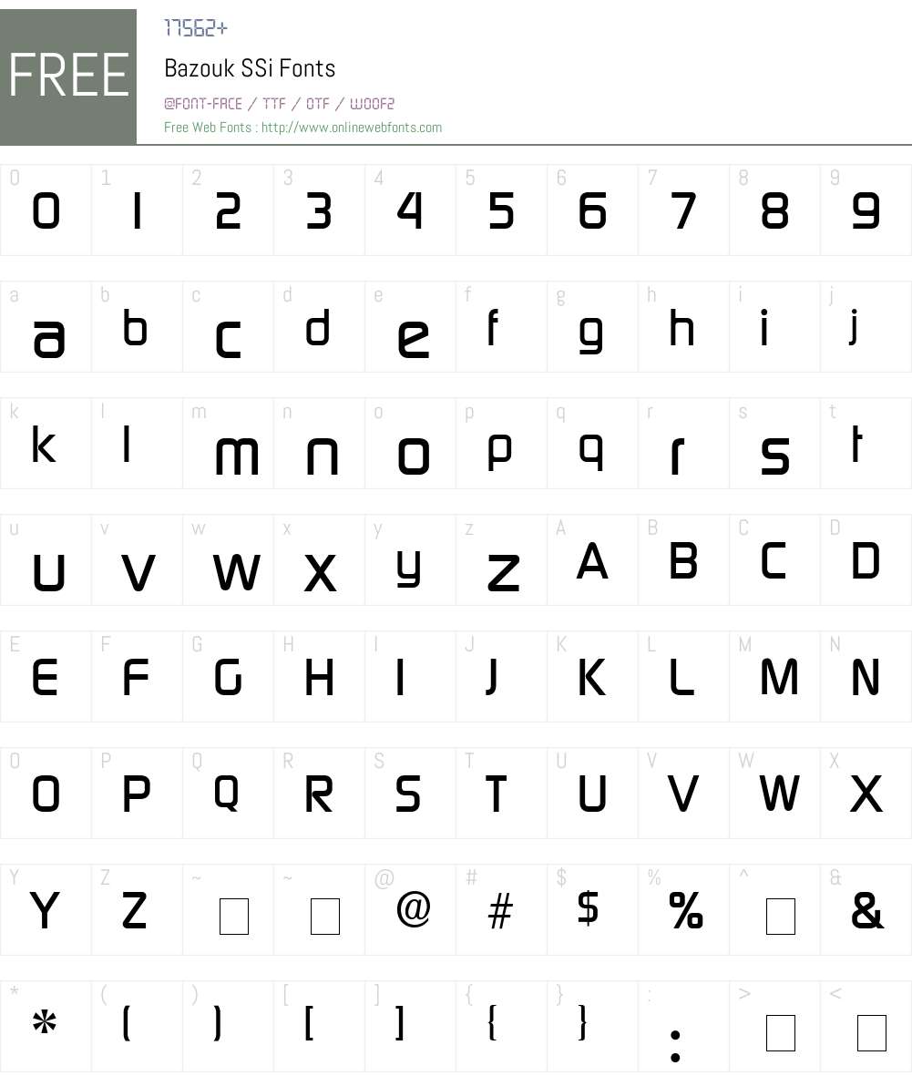 Bazouk SSi Font Screenshots