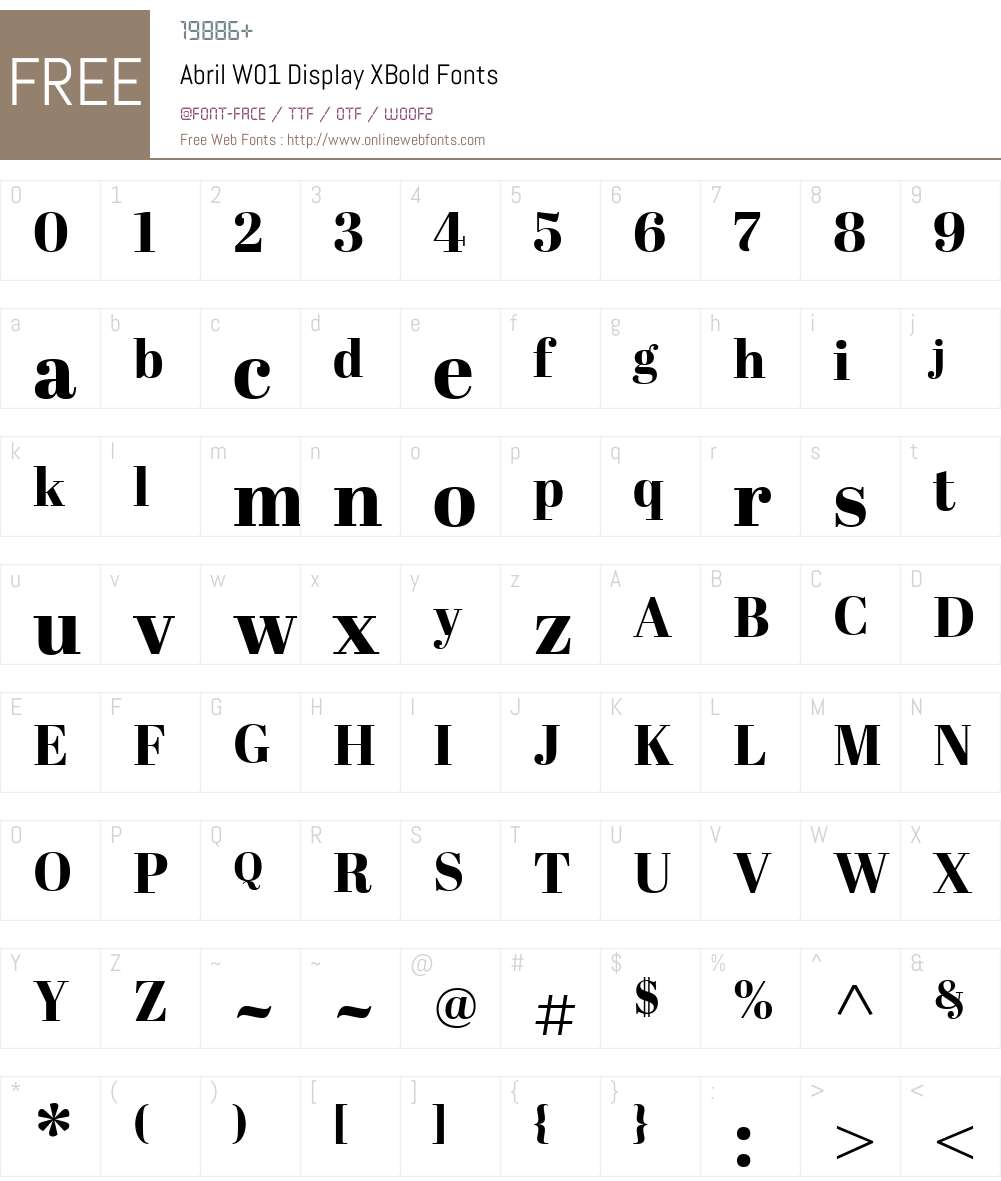 AbrilW01-DisplayXBold Font Screenshots