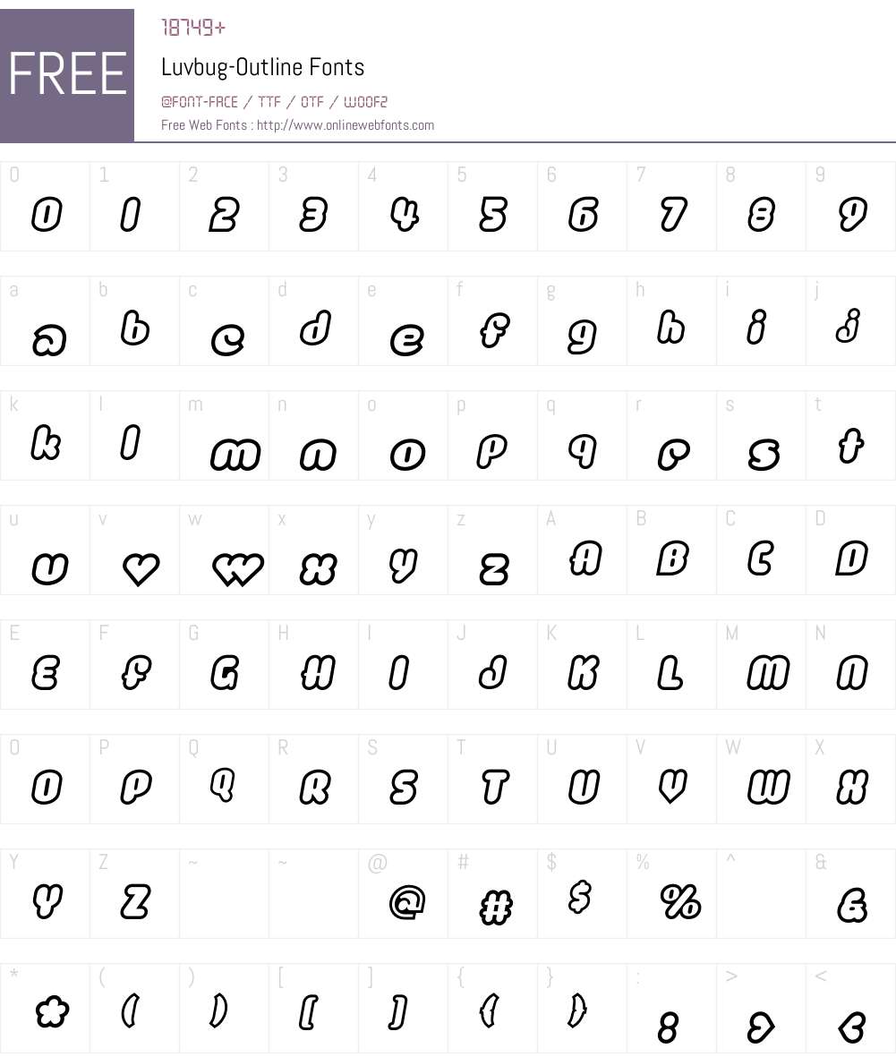 Luvbug Font Screenshots