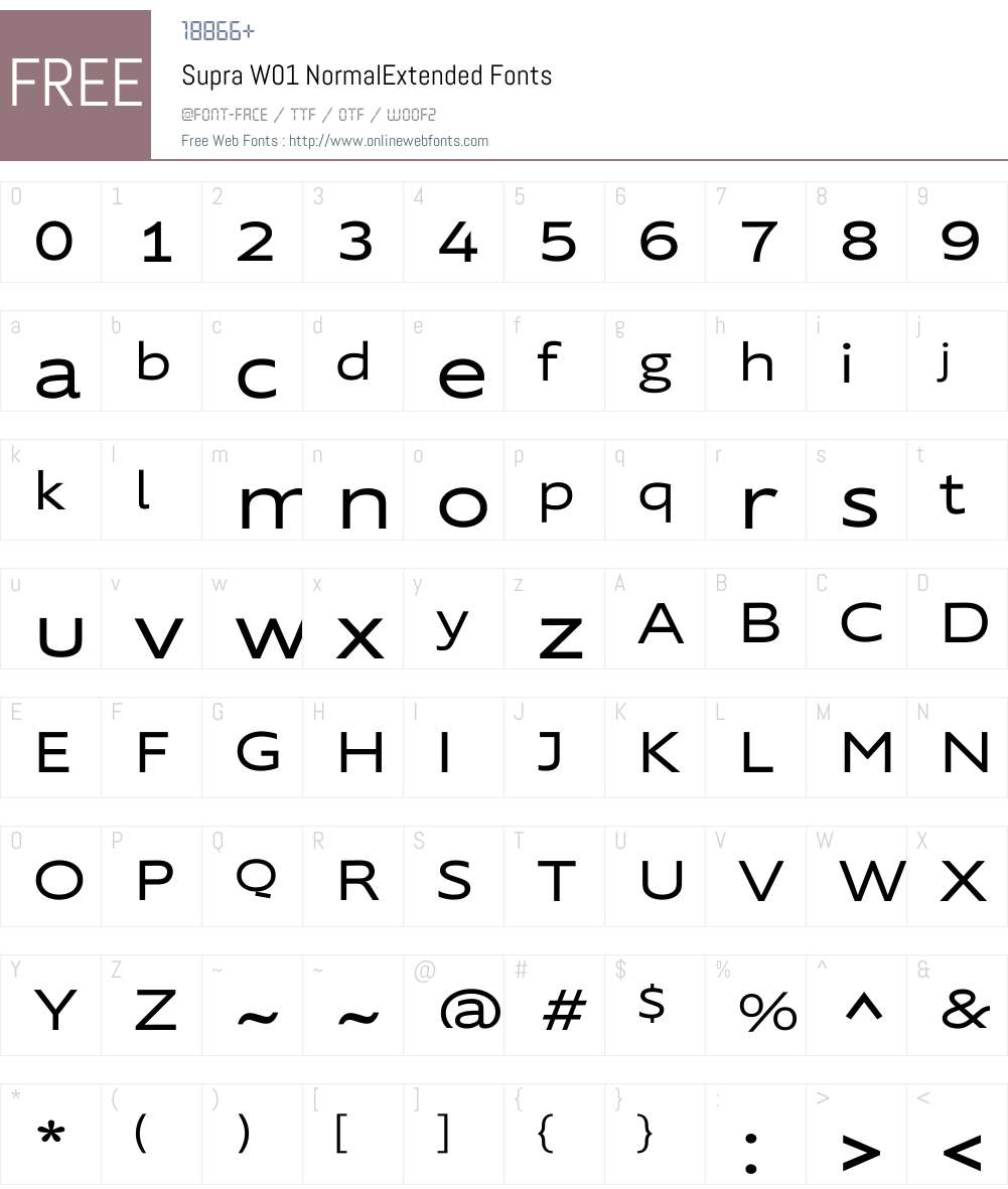 SupraW01-NormalExtended Font Screenshots