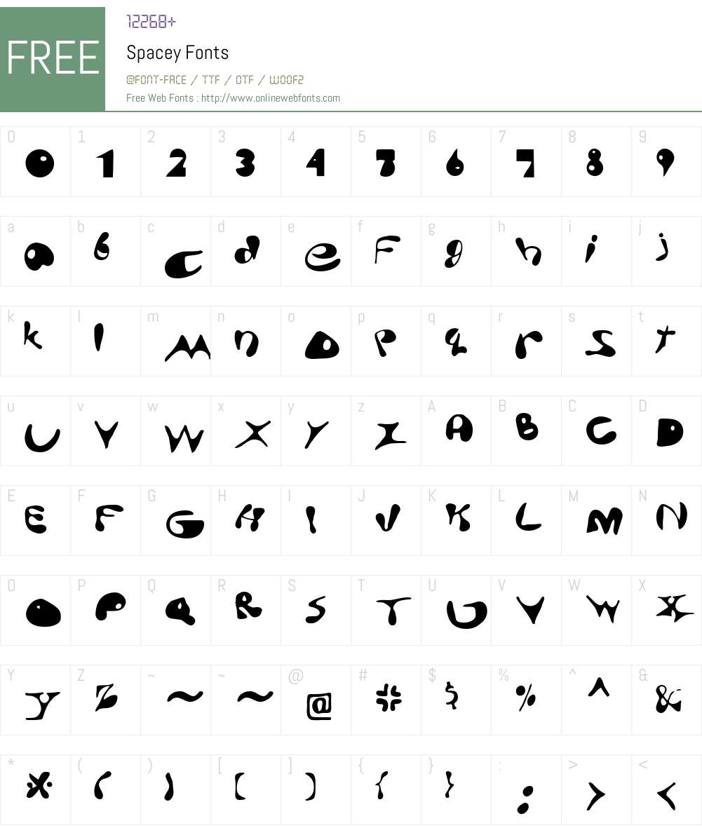 Spacey Font Screenshots