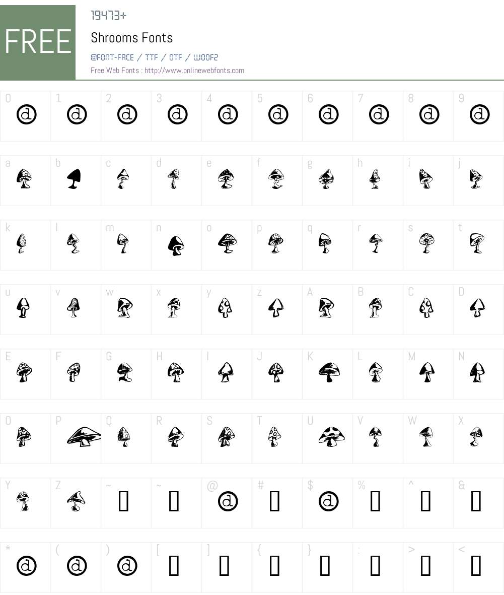 Shrooms Font Screenshots