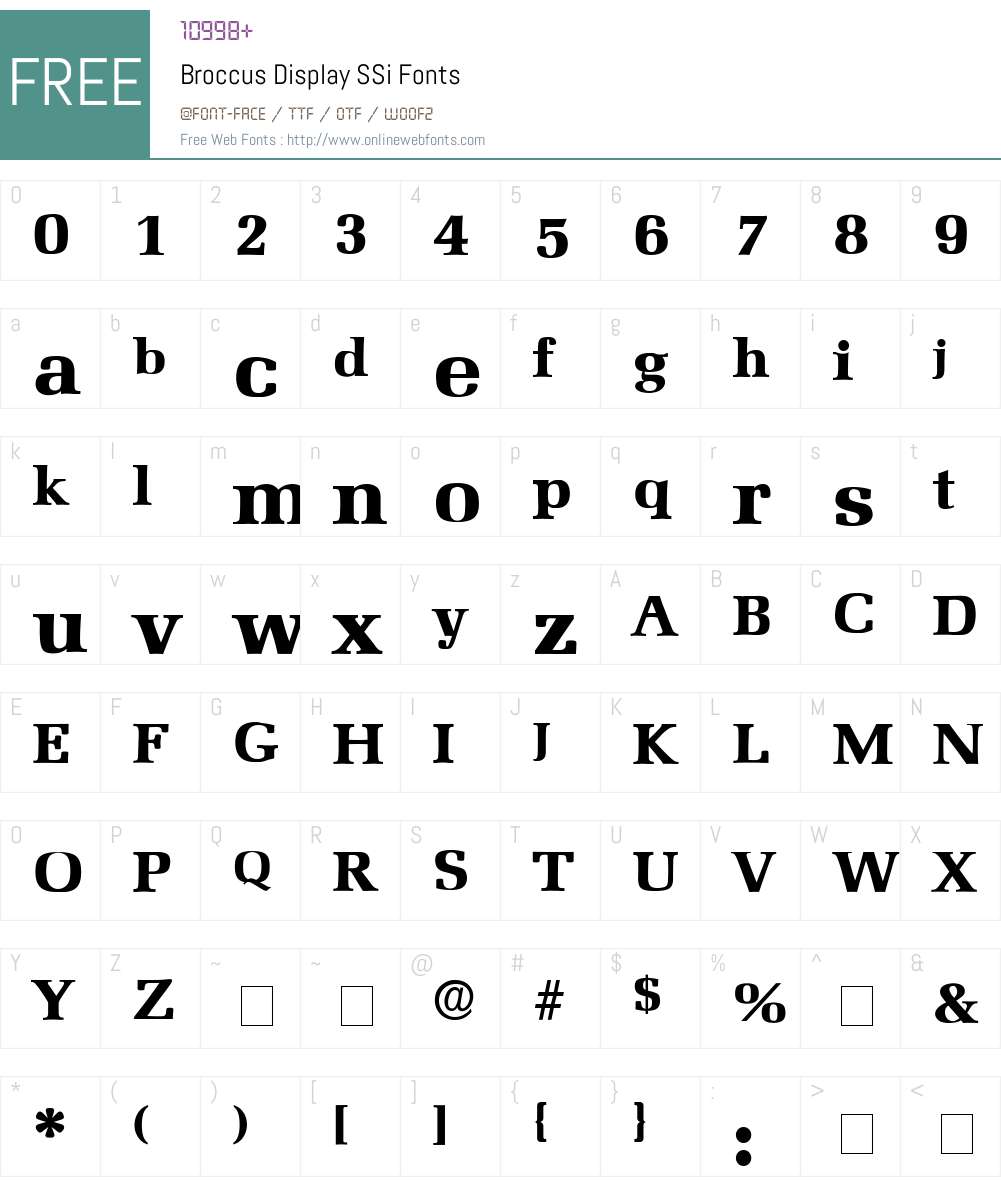 Broccus Display SSi Font Screenshots