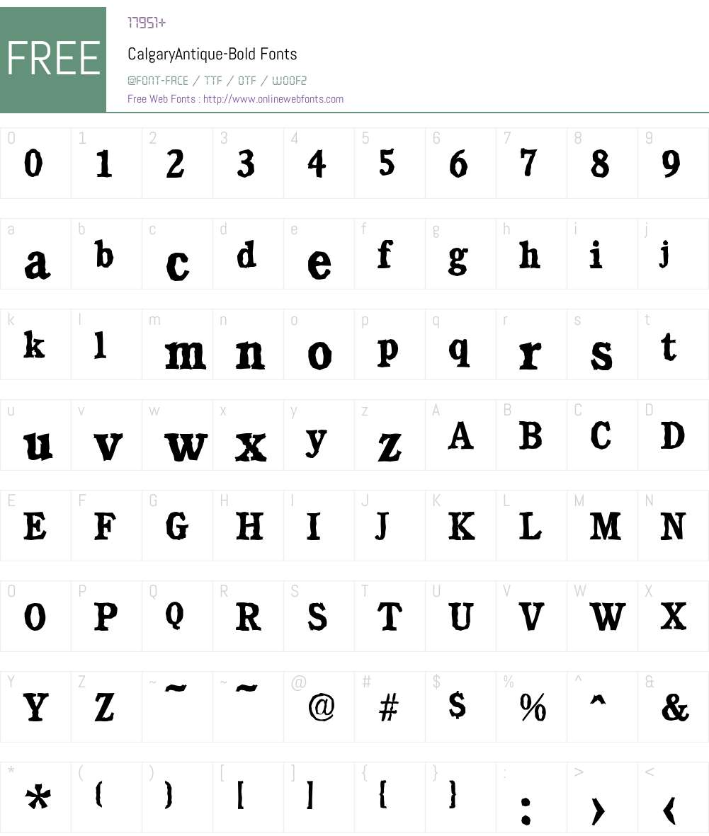 CalgaryAntique Font Screenshots