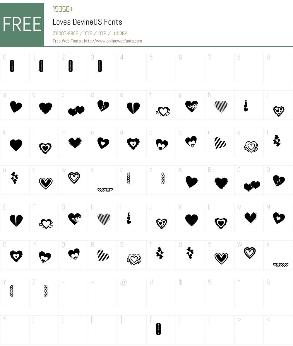 Loves DevineUS Font Screenshots