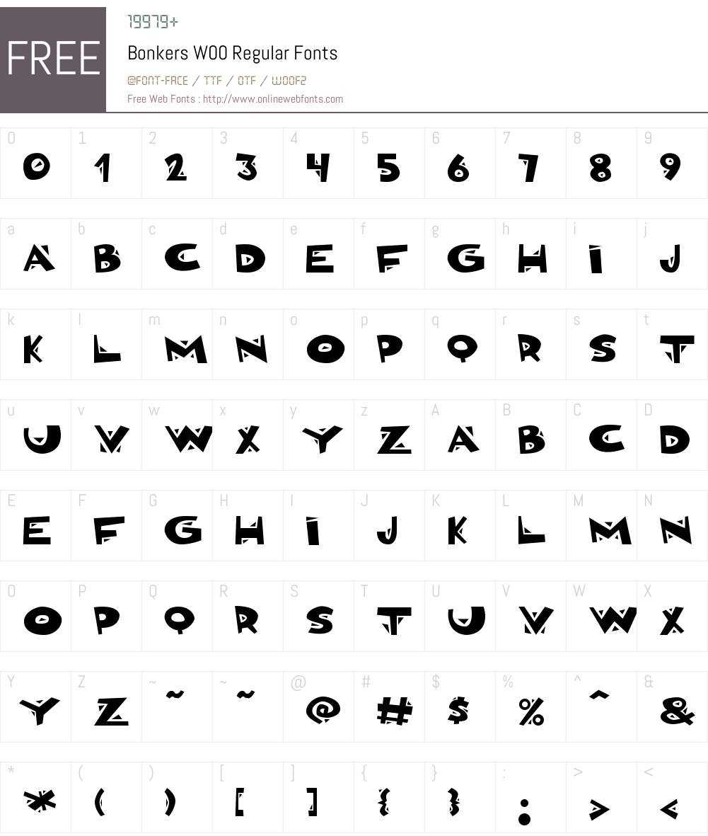 BonkersW00-Regular Font Screenshots