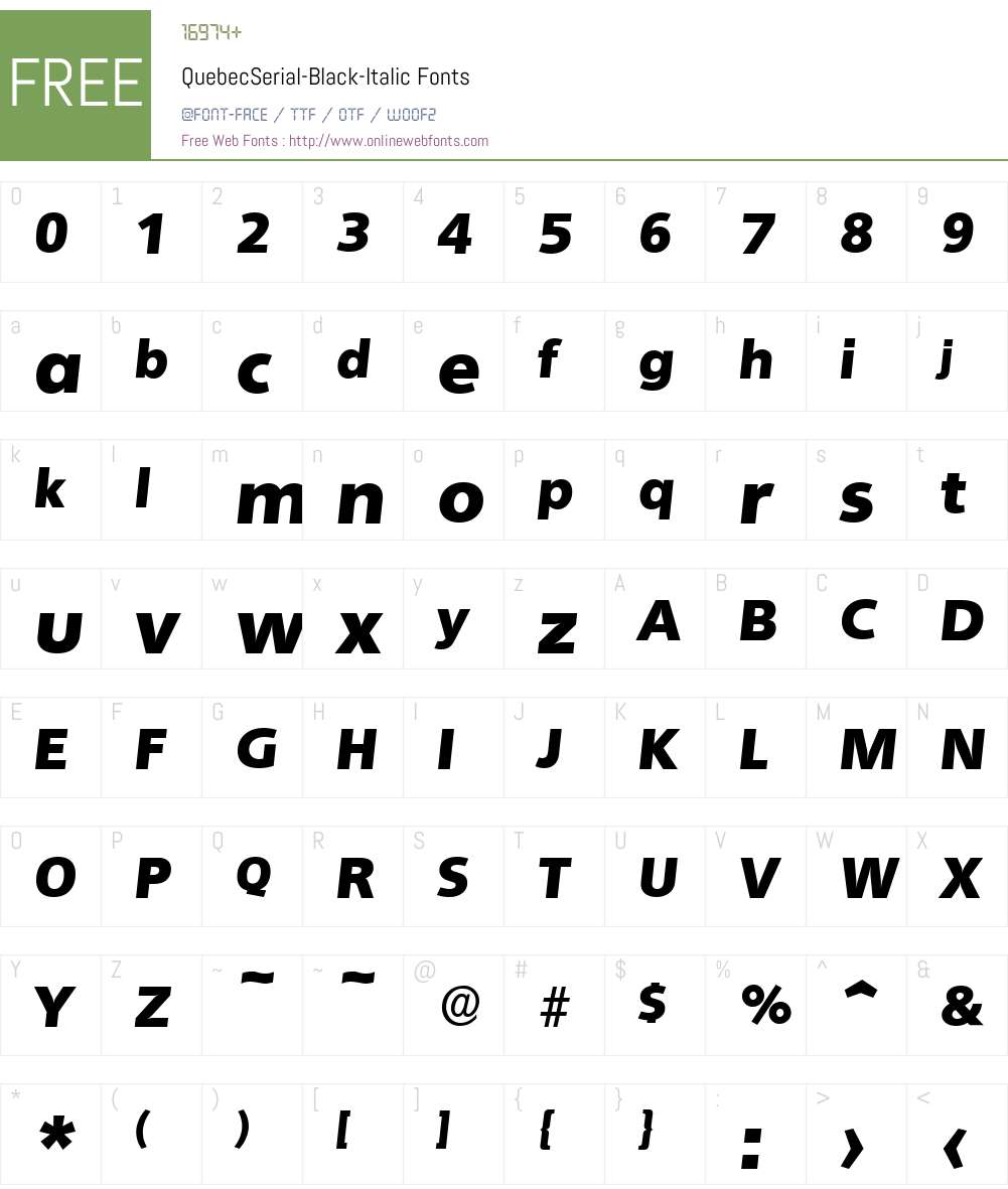 QuebecSerial-Black Font Screenshots